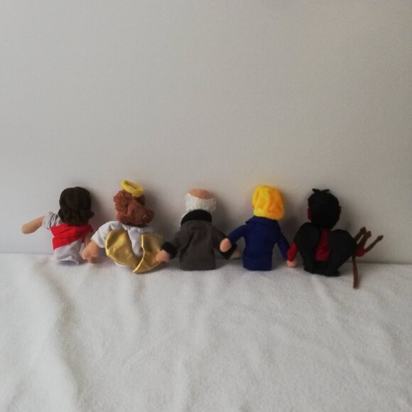 Unemployed Philosophers Finger Puppet Jesus Angel Hillary Clinton Darwin & devil - Picture 10 of 10